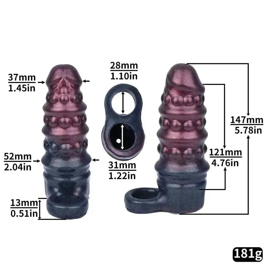 Goutte d’Eau Nervurée Texturée Silicone Gaine à Pénis