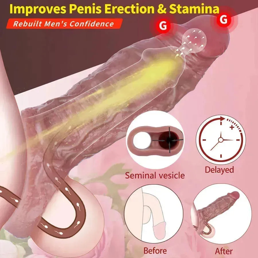 Gaine Pénienne Réaliste En Silicone Augmentante