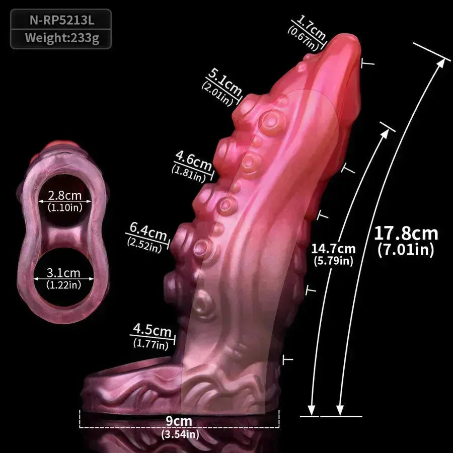 Rose Silicone Tentacule Creuse Gaine à Pénis