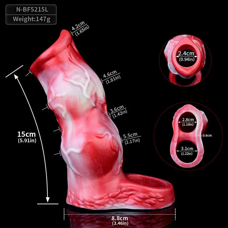 Gaine Pénienne En Silicone Loup À Double Nœud