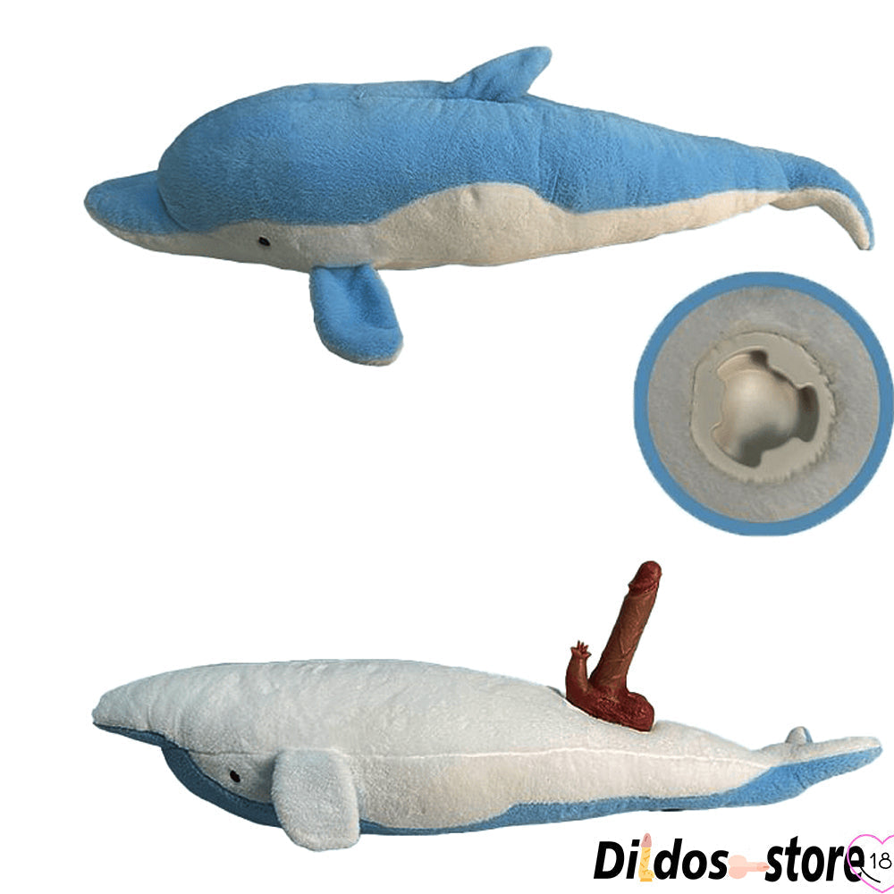 Machine à Gode Télécommandée Coussin Peluche Dauphin