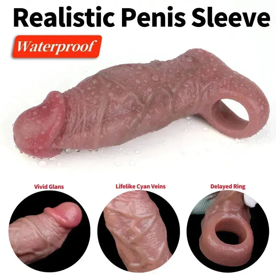 Gaine Pénienne Réaliste En Silicone Augmentante