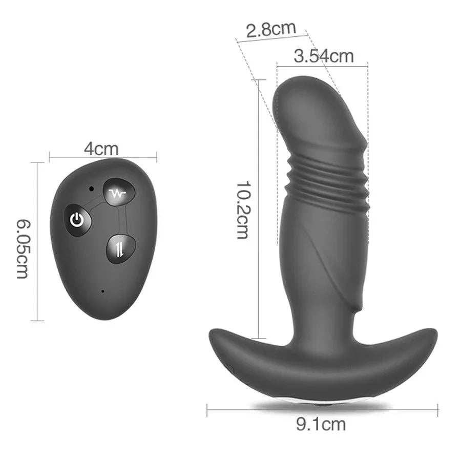Plug Anal Vibrant Noir Prostate à Télécommande Va-et-Vient