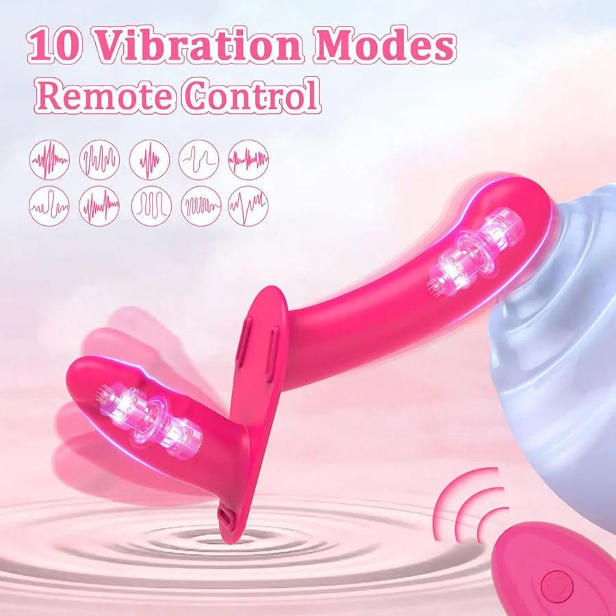 Lesbienne Gode Ceinture Vibrant Télécommandé Double