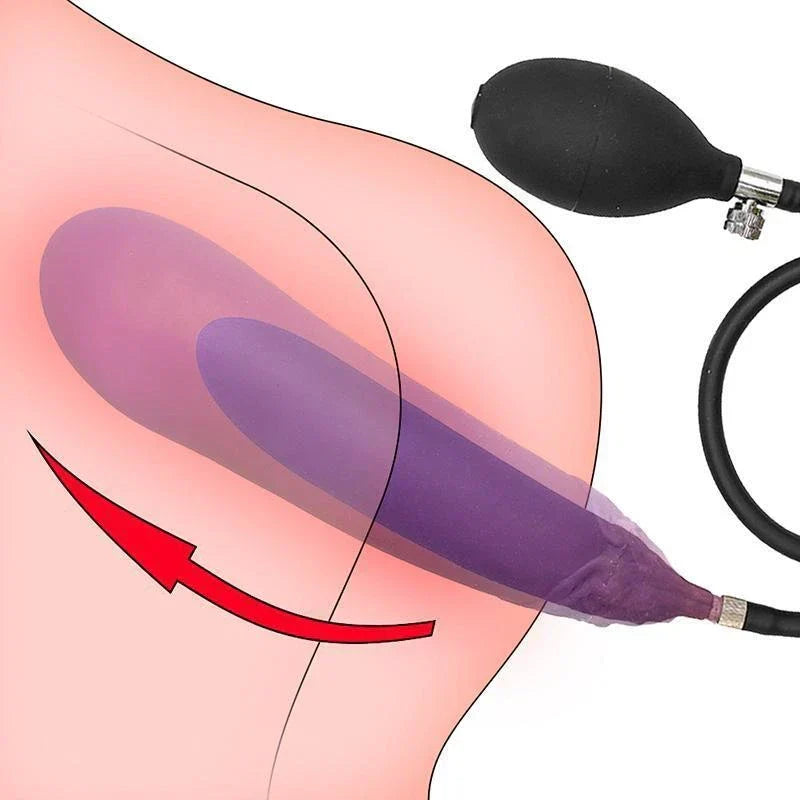 Plug Anal Gonflable XL Violet en Silicone Forme Aubergine