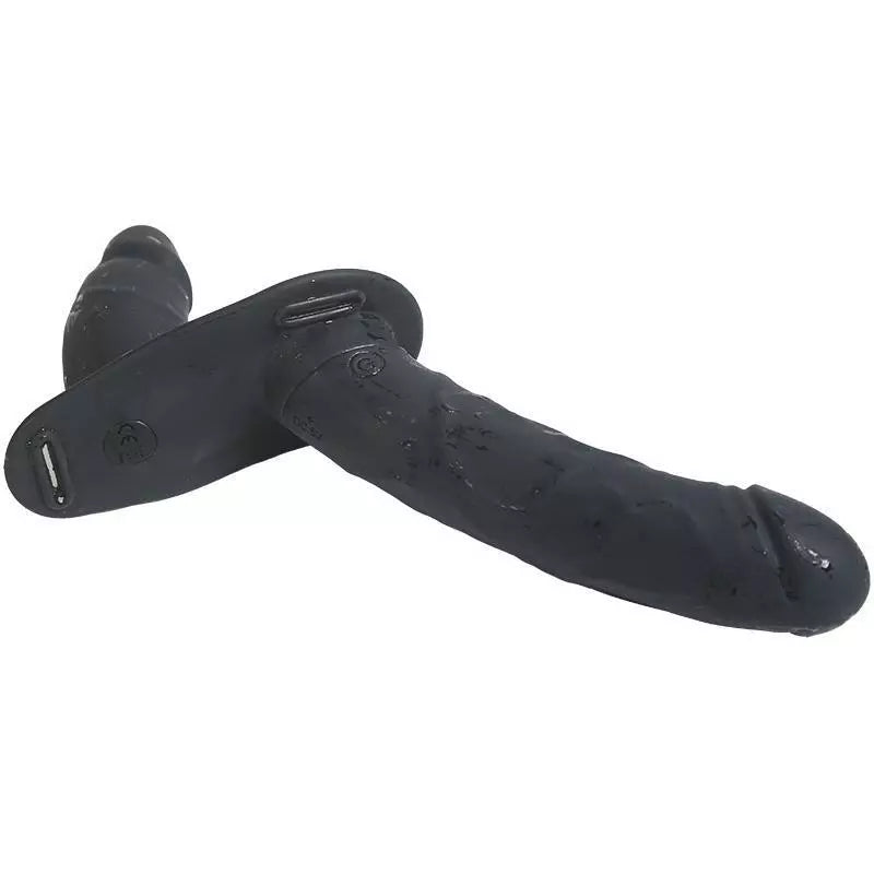 Double Gode Ceinture Vibrant Noir avec Télécommande