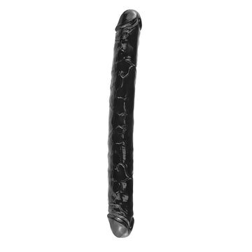 Gode Double Lesbienne Noir Texturé 46 cm