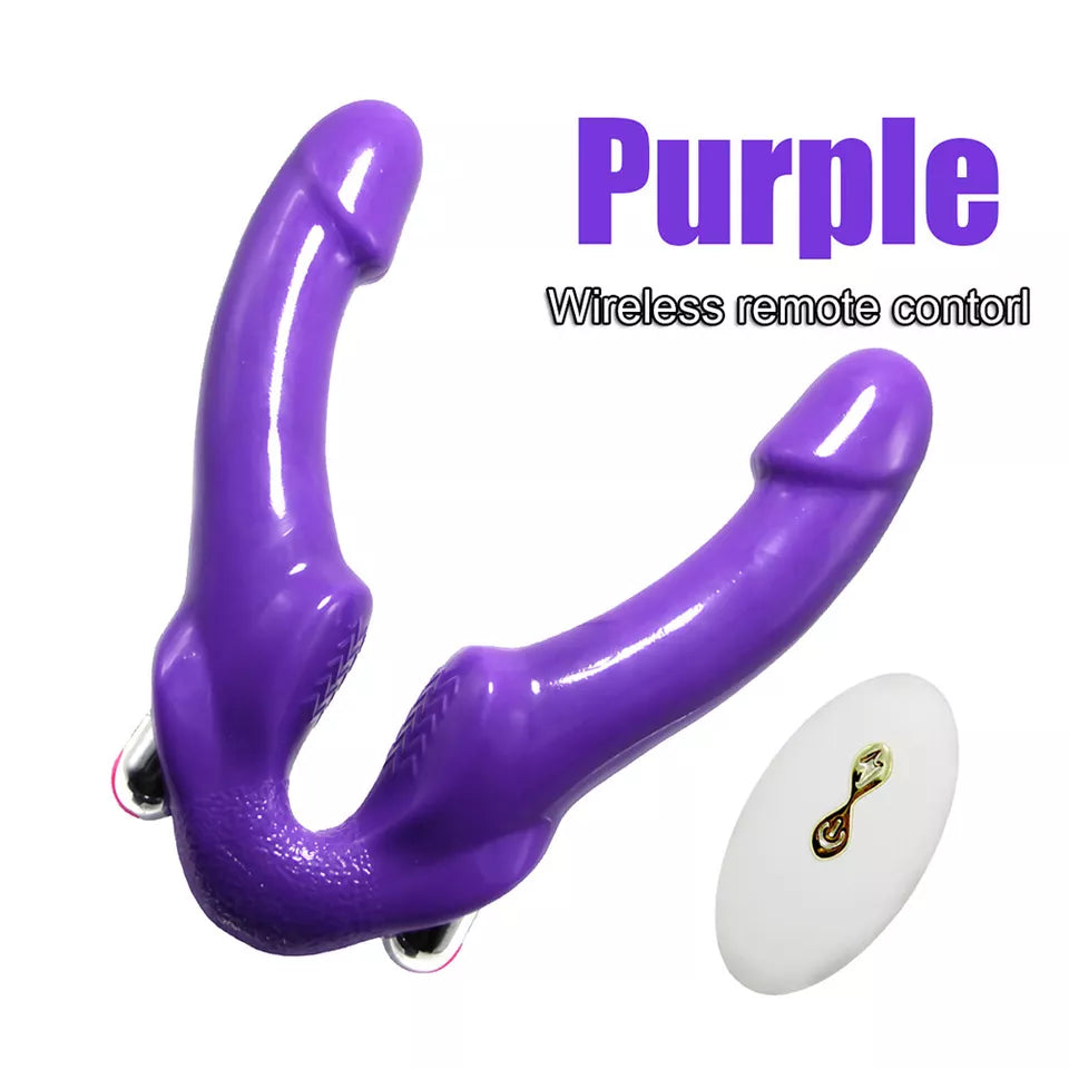 Double Gode Vibrant Sans Harnais pour Couple