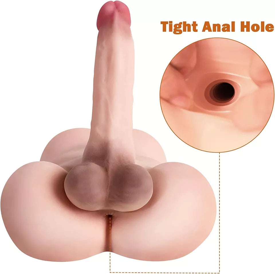 Buste Homme Gode Réaliste Avec Testicules 17,8 cm