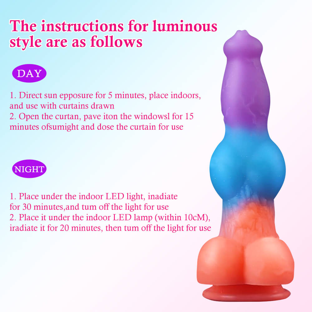 23,5 cm Lumineux Éjaculateur Vibrant Gode Chien à Nœud