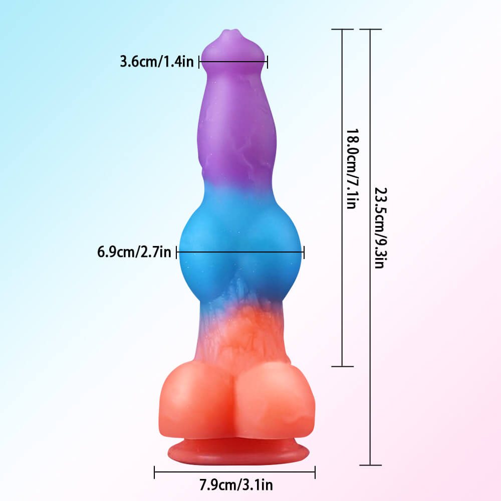 23,5 cm Lumineux Éjaculateur Vibrant Gode Chien à Nœud