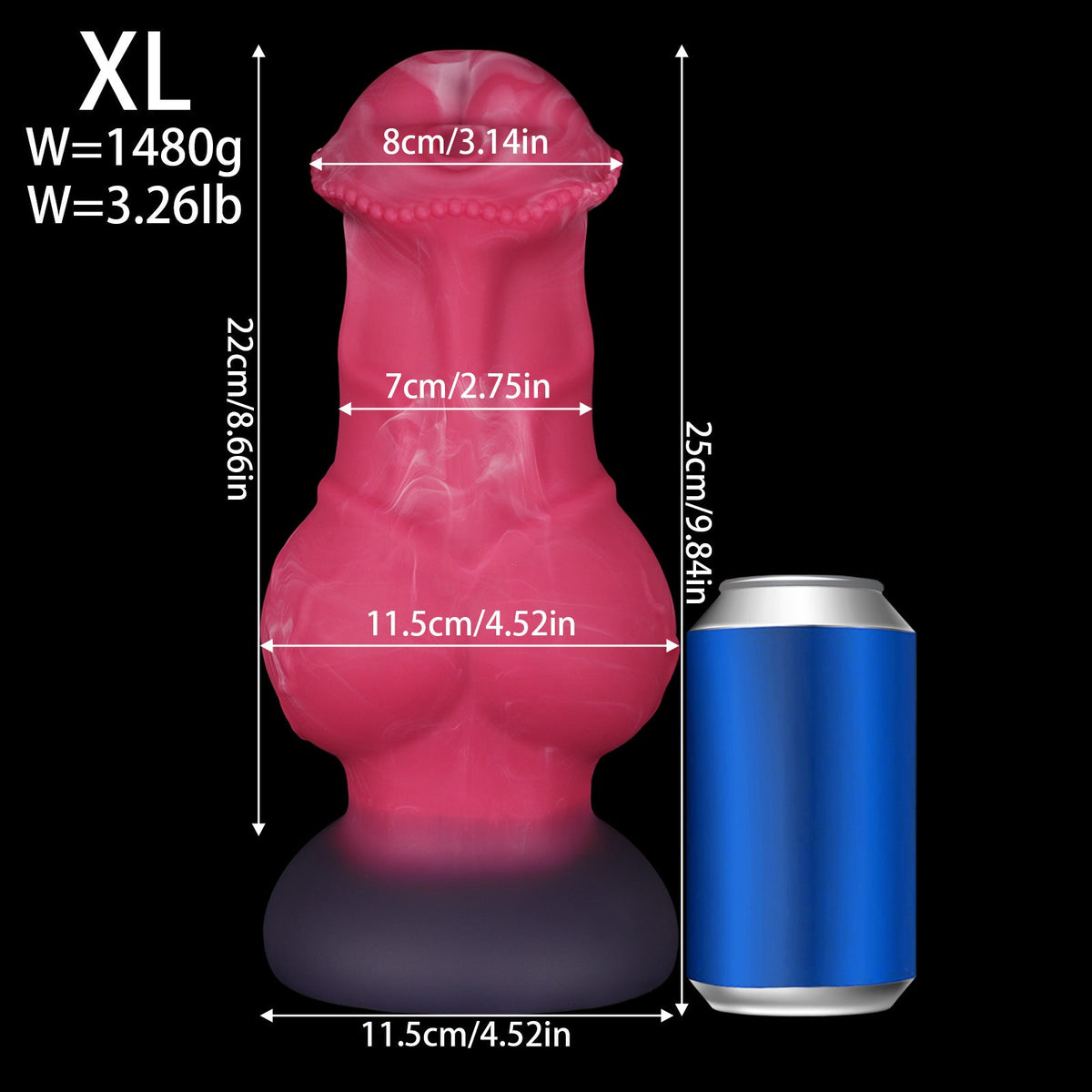Gode de Cheval XXL Rose Fantaisie à Gros Nœud