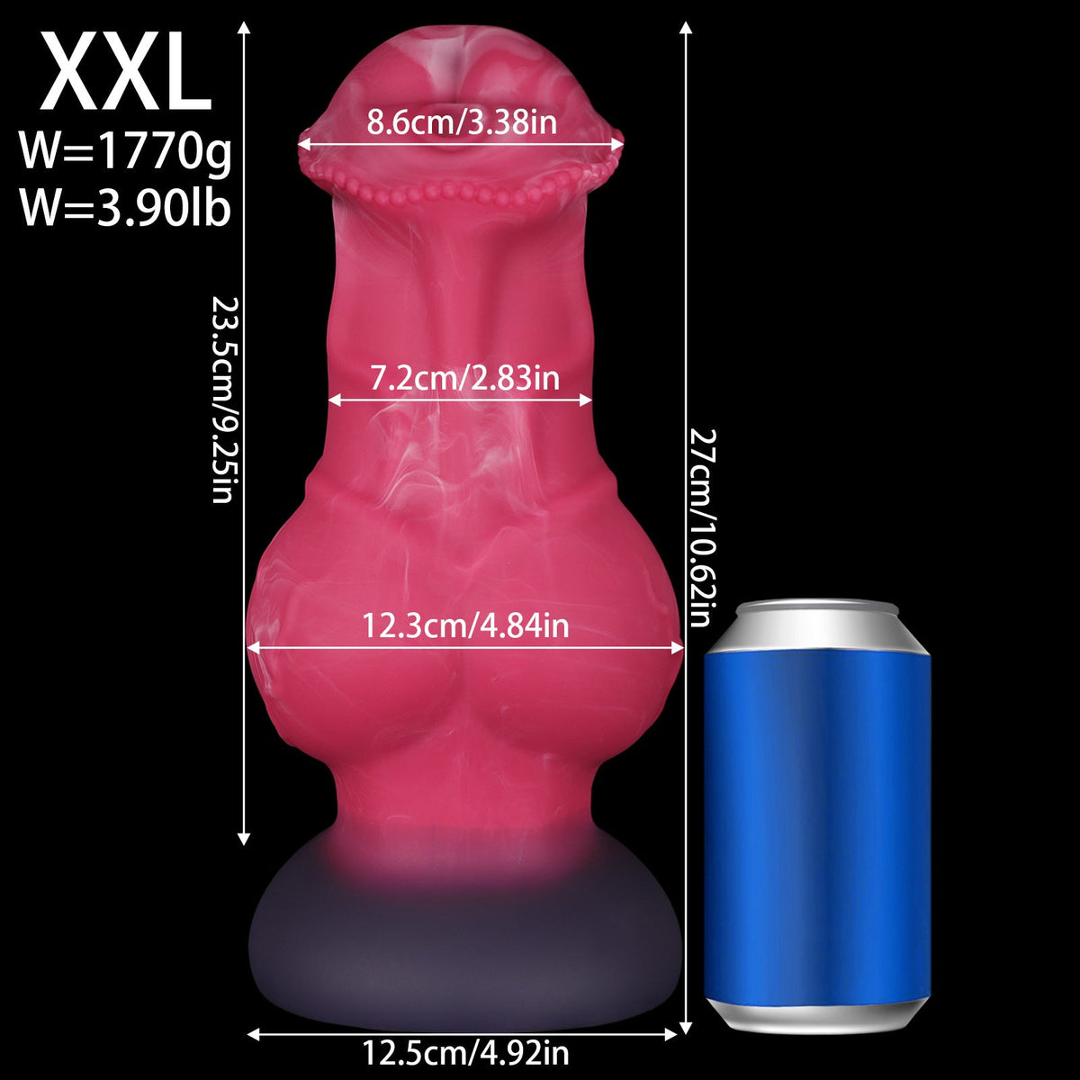 Gode de Cheval XXL Rose Fantaisie à Gros Nœud