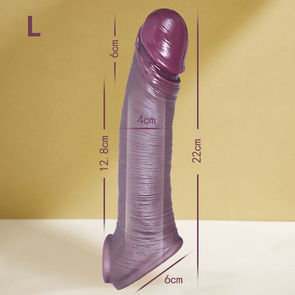 Réaliste Marron Double Anneau Silicone Gaine à Pénis