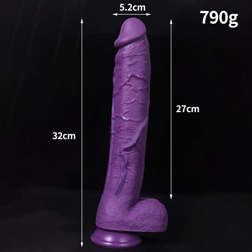 32 cm XXL Réaliste Texturé Gode Violet