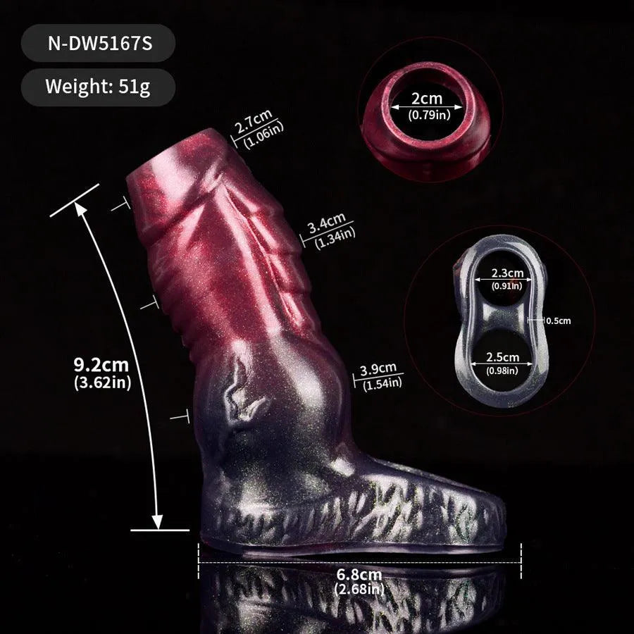 Gaine à Pénis Ouverte Fantasy Canine en Silicone Souple