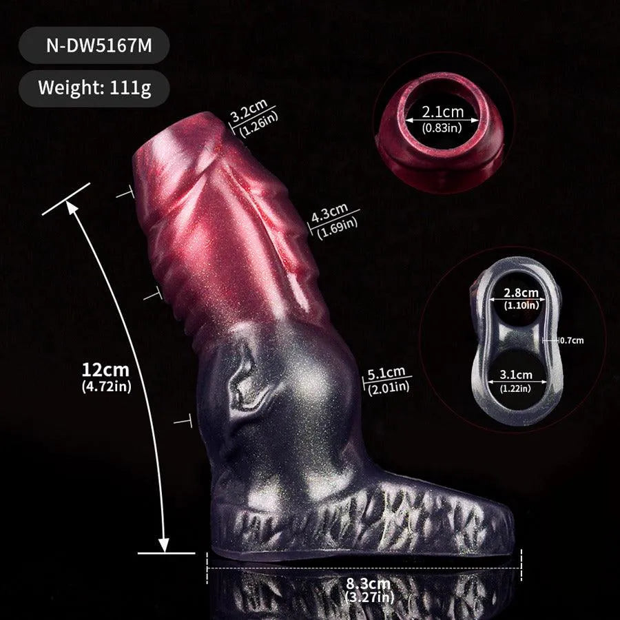 Gaine à Pénis Ouverte Fantasy Canine en Silicone Souple