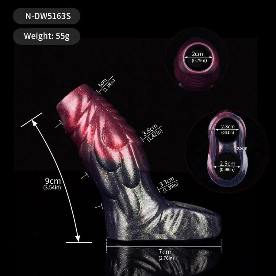 14 Cm Gaine Pénienne En Silicone Texture Écailles Monstre