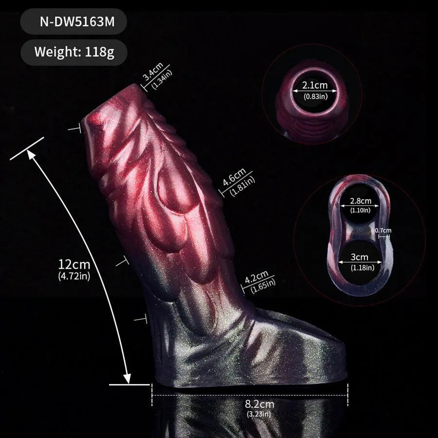 14 Cm Gaine Pénienne En Silicone Texture Écailles Monstre