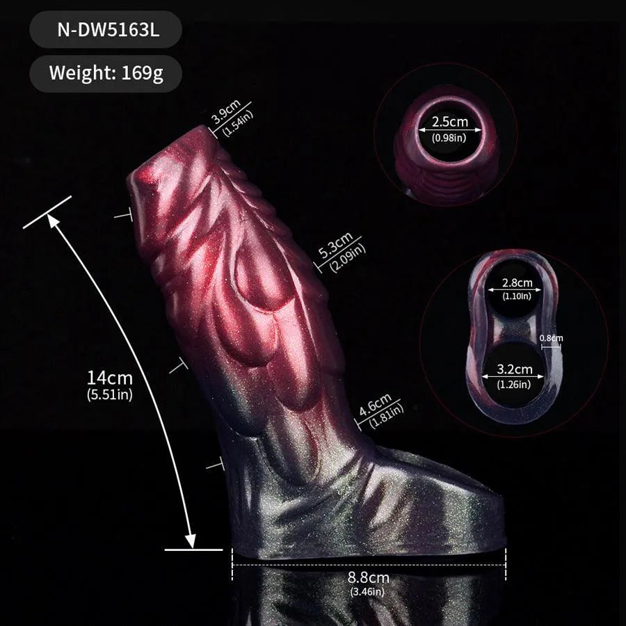 14 Cm Gaine Pénienne En Silicone Texture Écailles Monstre