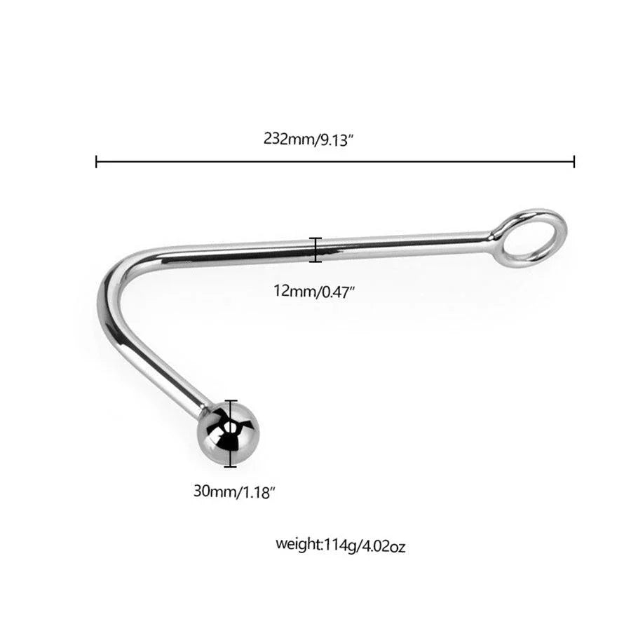 Crochet Anal En Acier Inoxydable Avec Boule Métallique