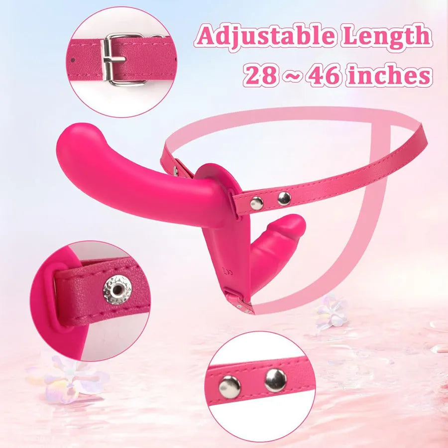 Lesbienne Gode Ceinture Vibrant Télécommandé Double