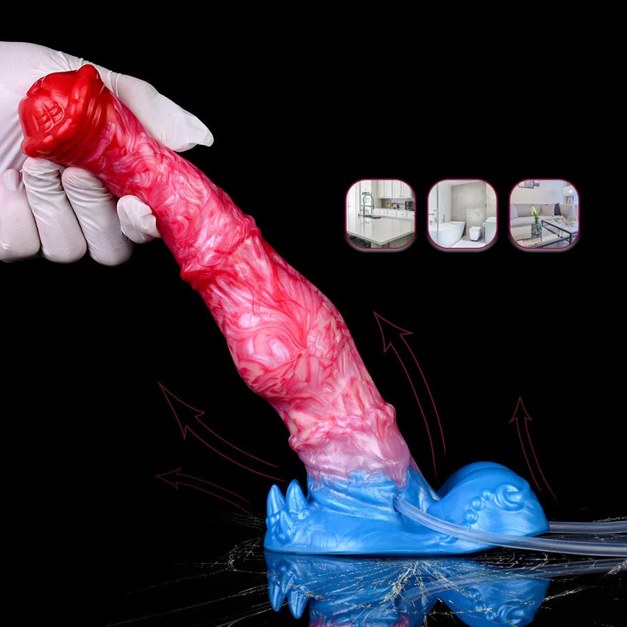 Gode Cheval Gonflable Éjaculateur avec Nœud 21,8 cm