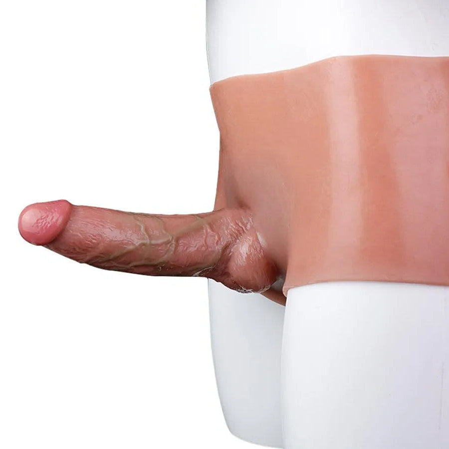18 Cm Culotte Gode Creuse Portable En Silicone