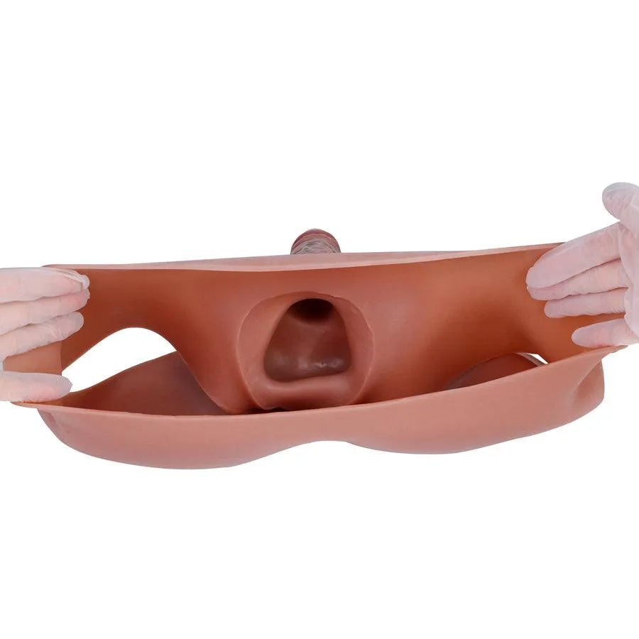 18 Cm Culotte Gode Creuse Portable En Silicone