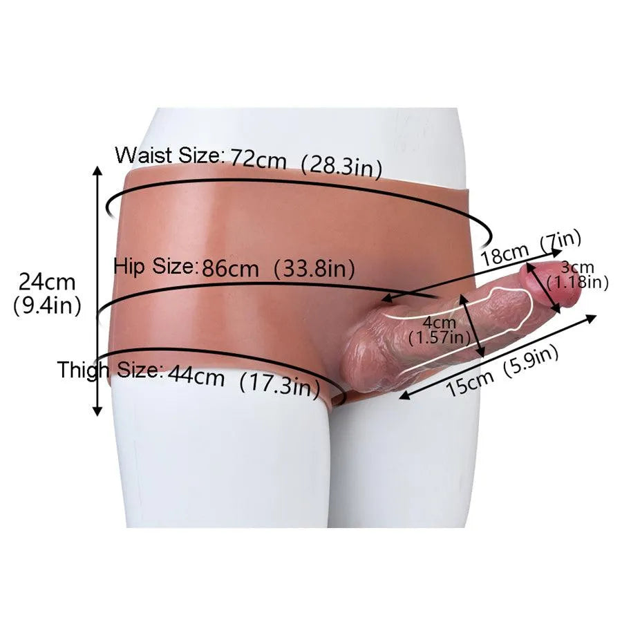 18 Cm Culotte Gode Creuse Portable En Silicone